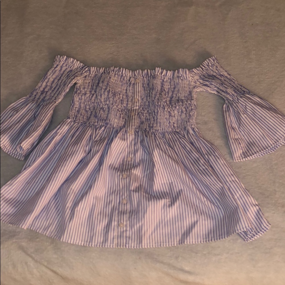 TIMING striped flare shirt